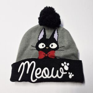 Studio Ghibli Kikis Delivery Service Jiji Cat Meow Pom Beanie Hat Bioworld NWOT